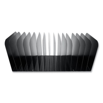 Huron Steel Vertical File Organizer, Flat, 15 Sections, Letter Size Files, 16 X 6.25 X 6.5, Black freeshipping - TVN Wholesale